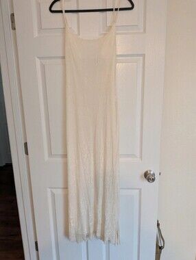 Niki Lavis Cream Lace Maxi Slip Dress